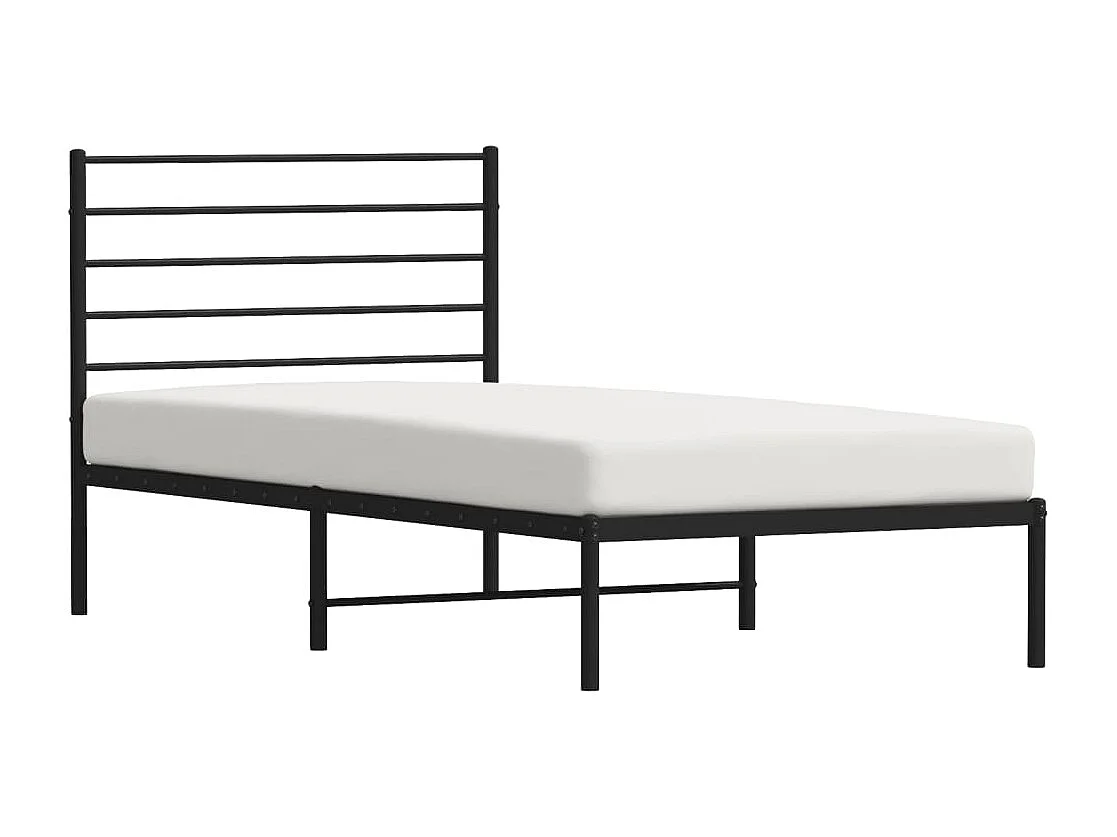 Estrutura de cama com cabeceira 90x190 cm metal preto