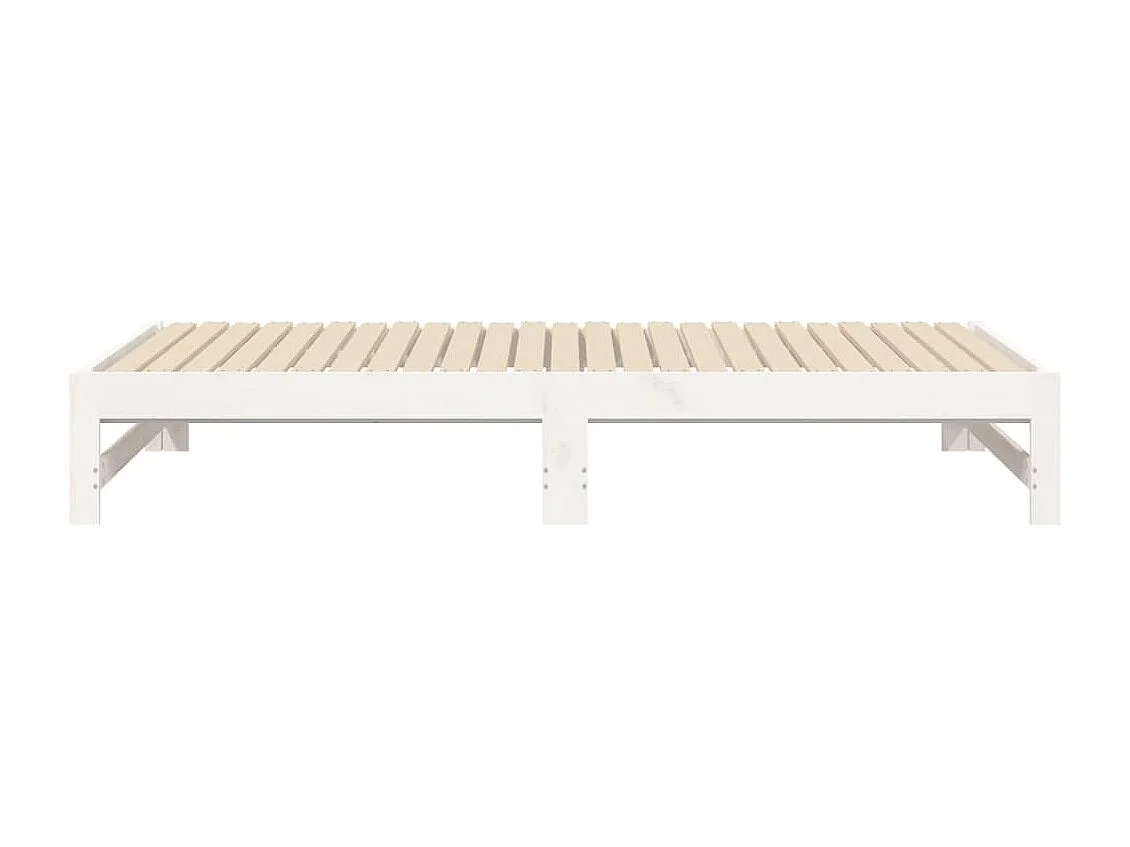 Lit coulissant Blanc 2x(90x190) cm Bois de pin massif