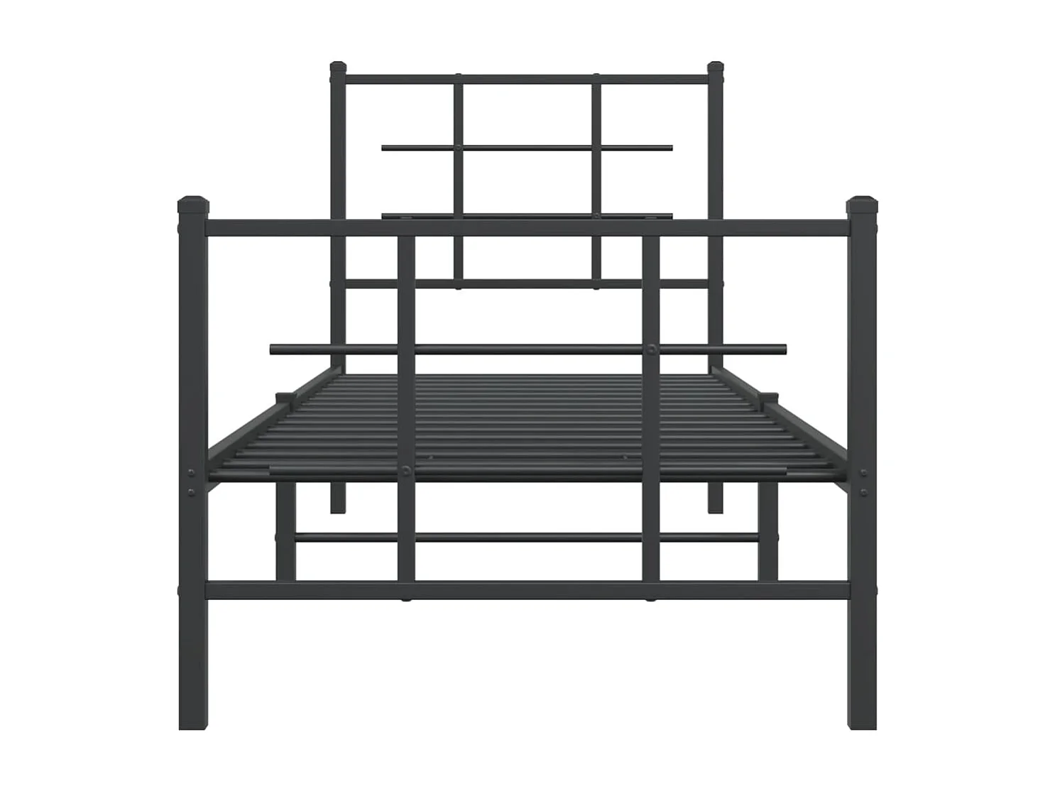 Estructura de cama con cabecero y estribo metal negro 75x190 cm