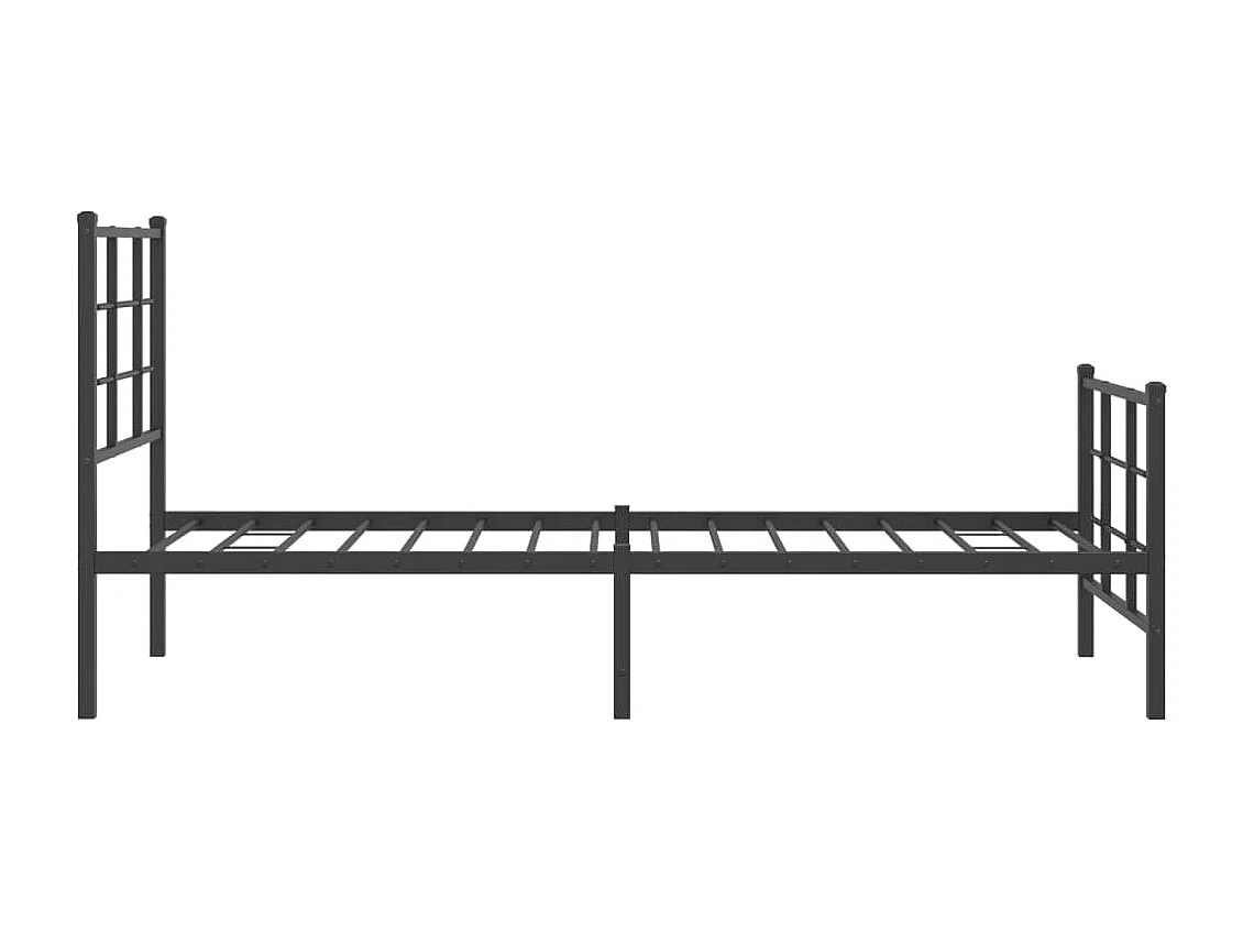 Estructura de cama con cabecero y estribo metal negro 75x190 cm