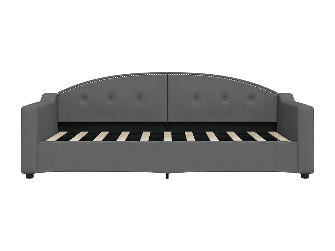 Lit de jour avec gigogne et tiroirs gris foncé 90x190 cm tissu