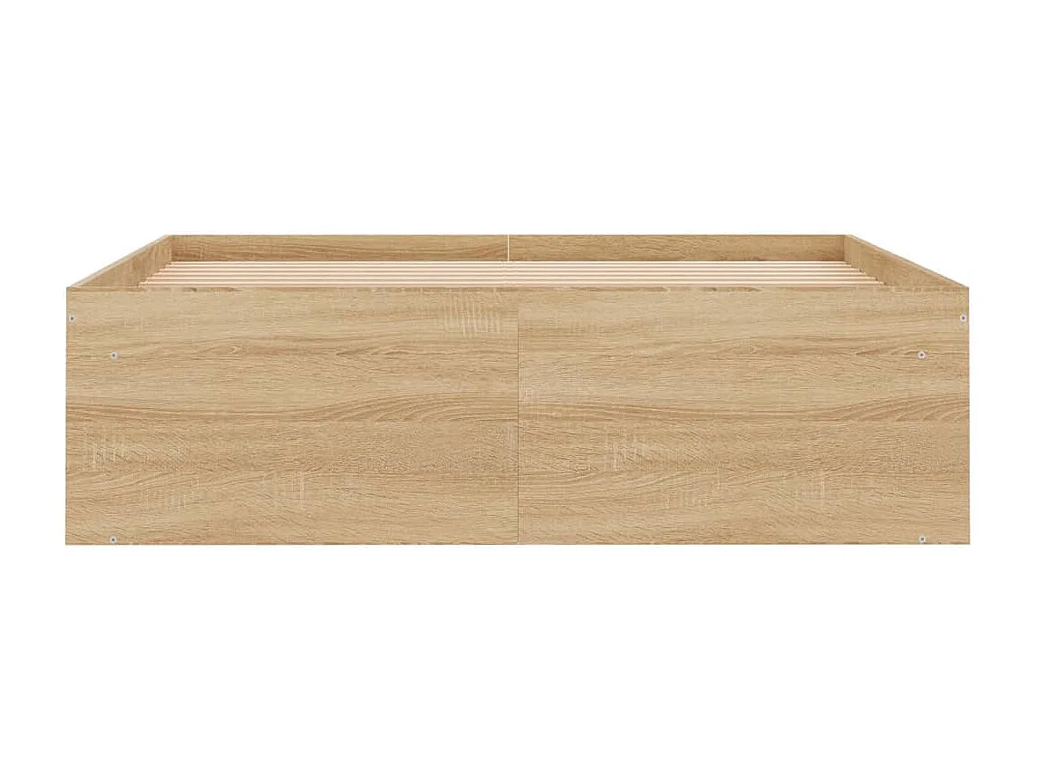 Estrutura de cama de casal pequena 120x190 cm carvalho sonoma