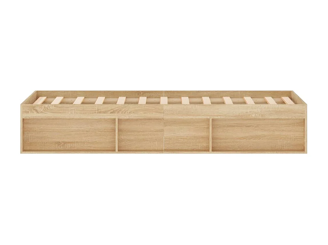 Estrutura de cama de casal pequena 120x190 cm carvalho sonoma