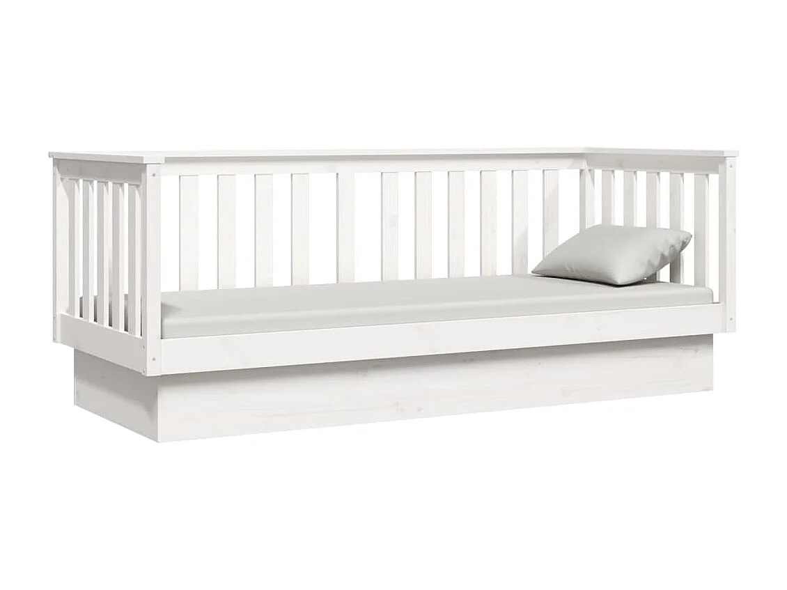Lit de jour Blanc 75x190 cm Bois de pin massif