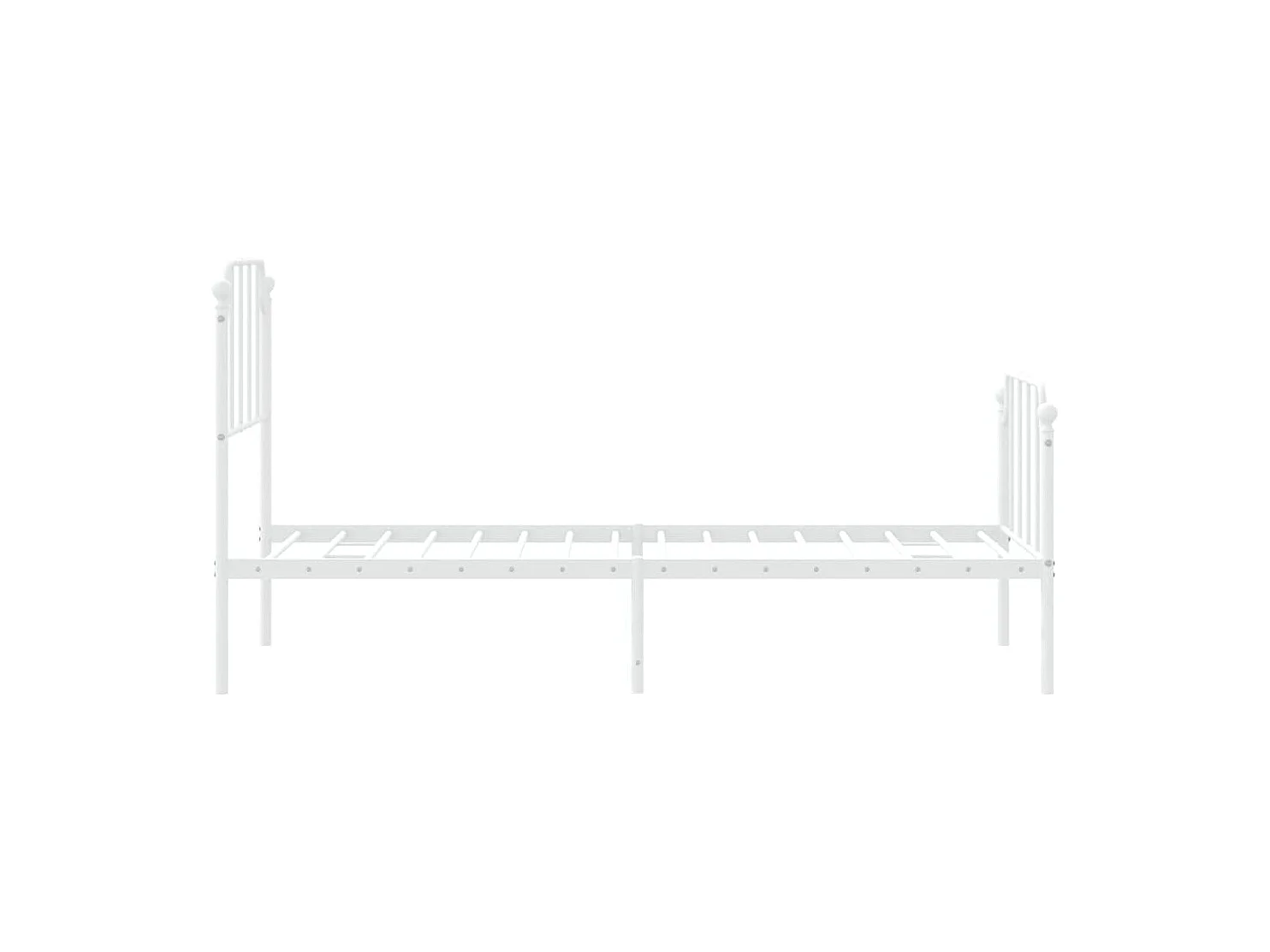 Estrutura de cama com cabeceira e pés 75x190 cm metal branco