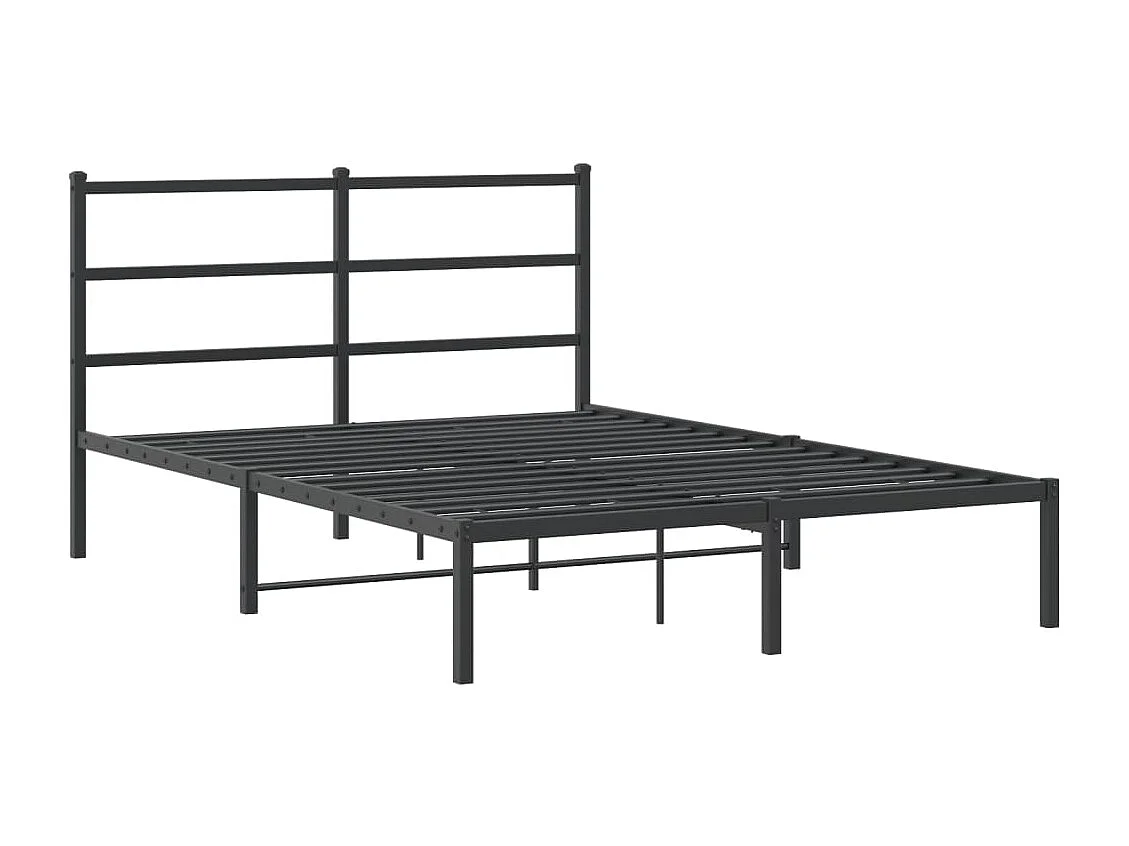 Estrutura de cama com cabeceira 140x190 cm metal preto