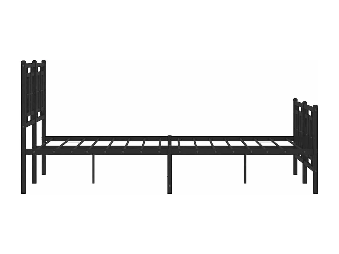 Estructura de cama cabecero y estribo metal negro 135x190 cm