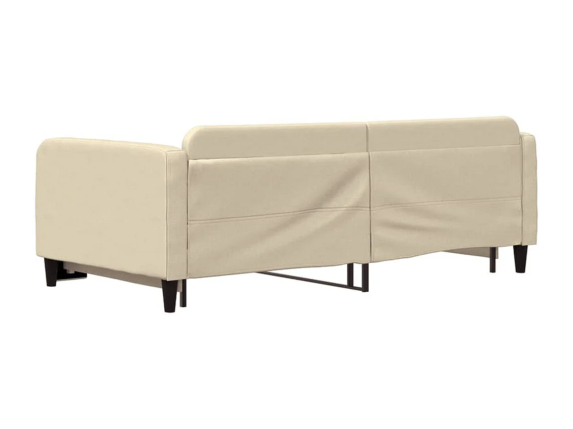 Lit de jour avec lit gigogne crème 100x200 cm tissu