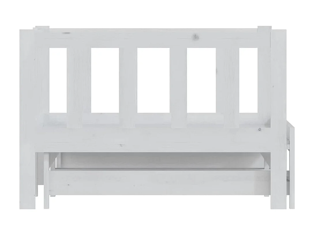 Lit coulissant Blanc 2x(90x200) cm Bois de pin massif