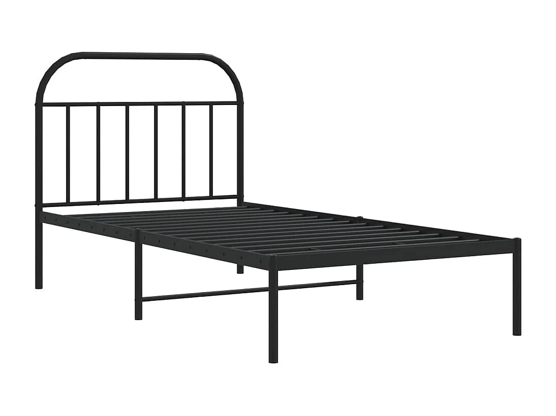 Estructura de cama con cabecero metal negro 100x190 cm