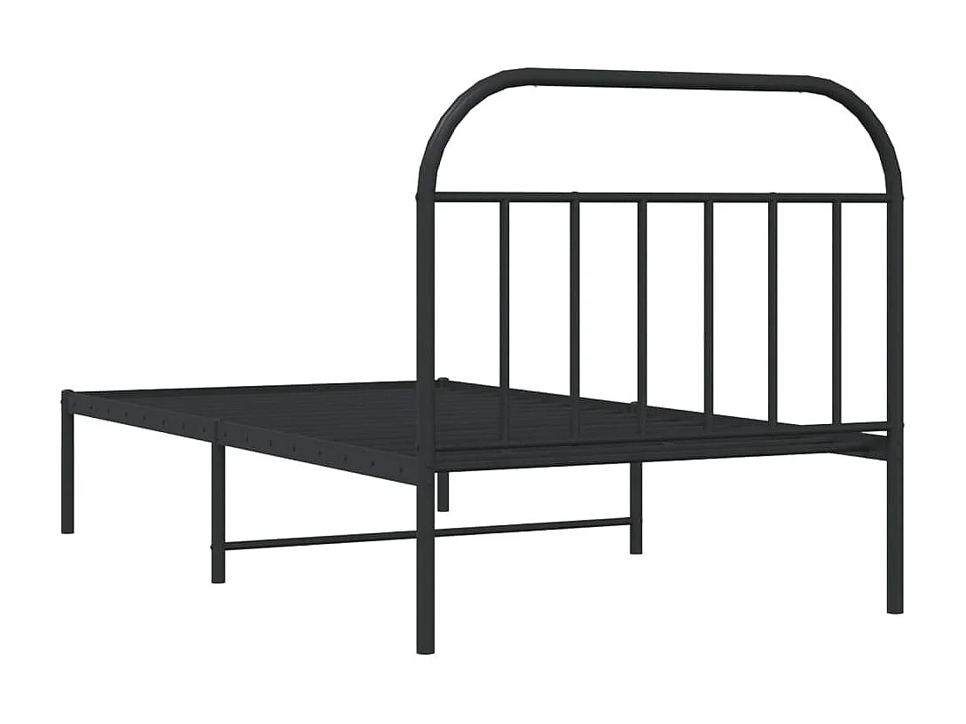 Estructura de cama con cabecero metal negro 100x190 cm