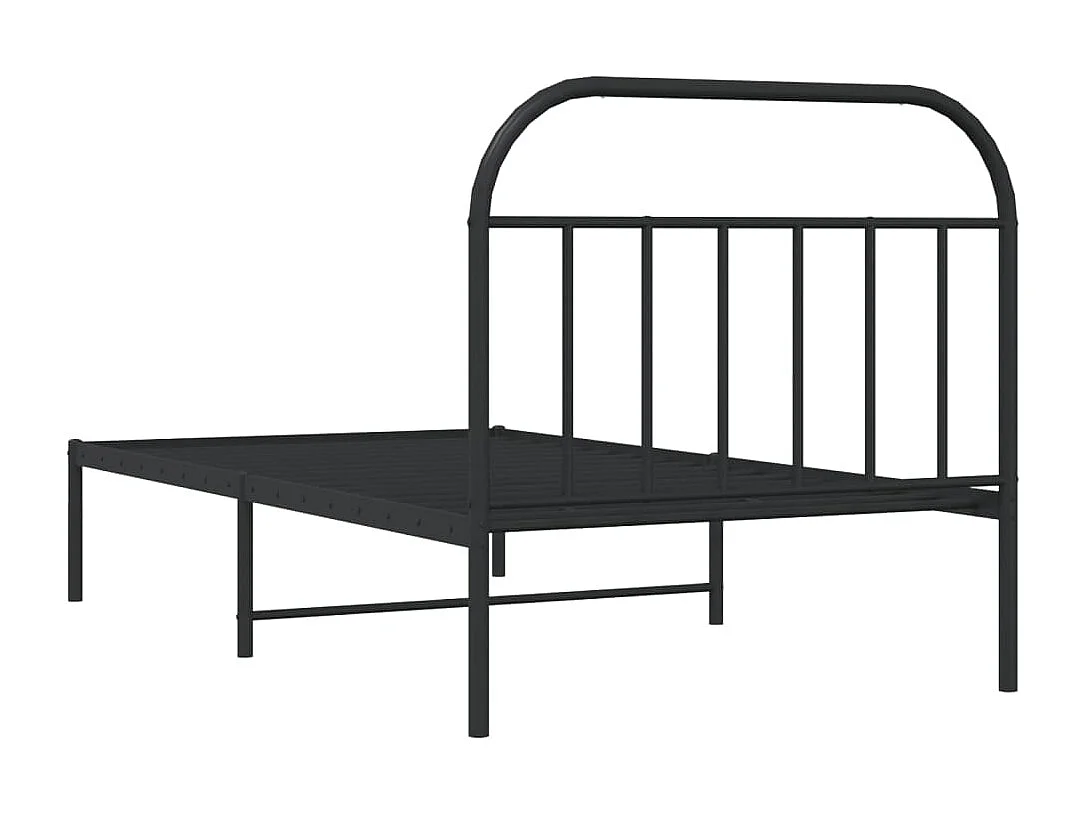 Estructura de cama con cabecero metal negro 100x190 cm