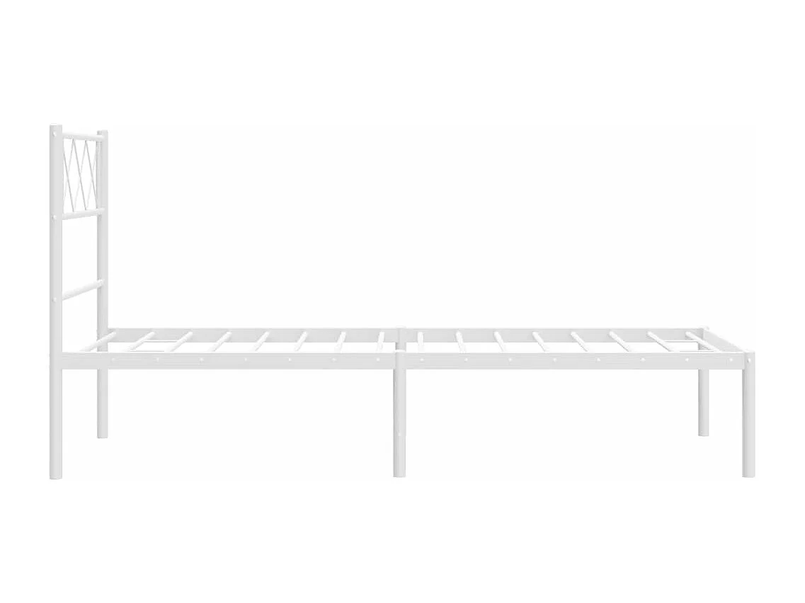 Estrutura de cama com cabeceira 90x190 cm metal branco