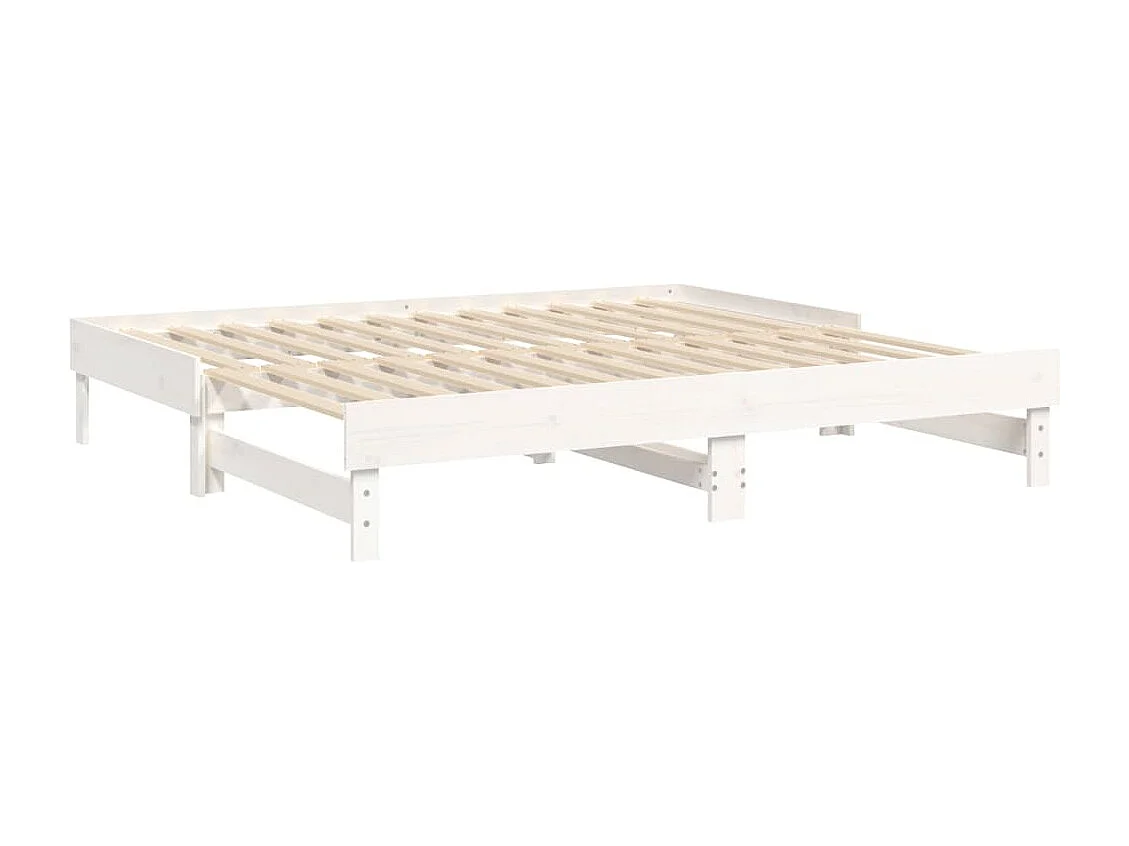 Sofá cama extraíble madera maciza de pino blanco 2x(75x190) cm