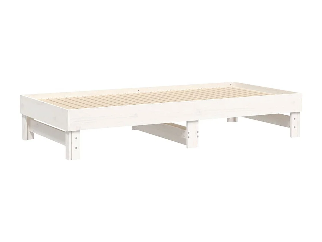 Sofá cama extraíble madera maciza de pino blanco 2x(75x190) cm