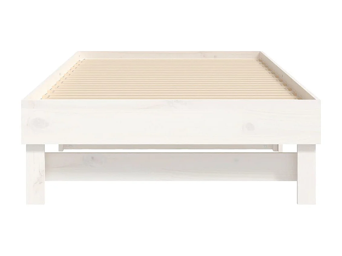 Sofá cama extraíble madera maciza de pino blanco 2x(75x190) cm