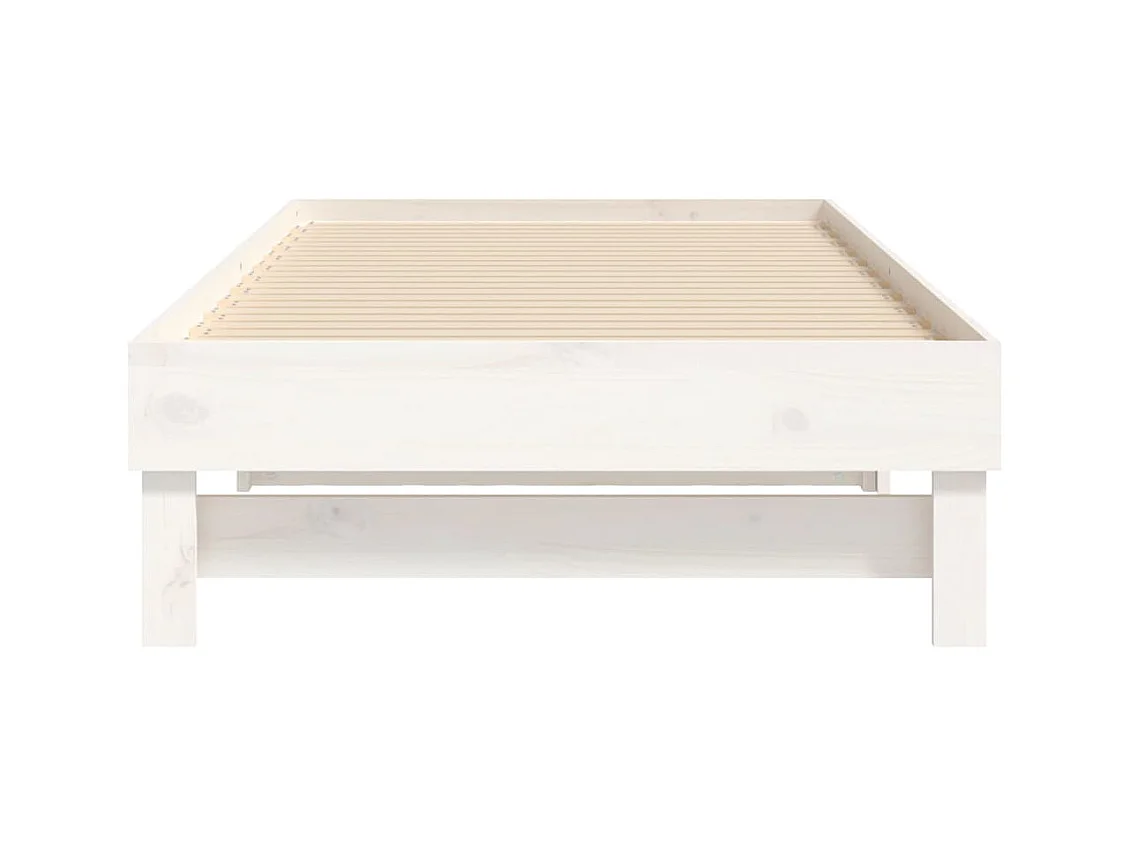 Lit coulissant Blanc 2x(75x190) cm Bois de pin massif