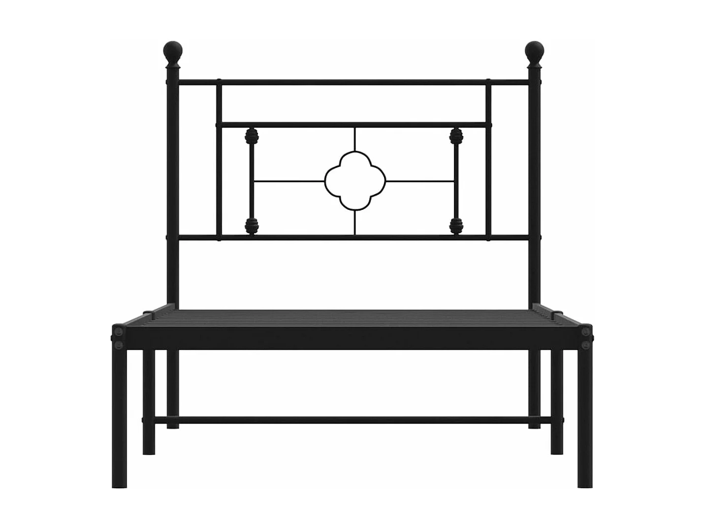 Estructura de cama con cabecero metal negro 100x190 cm