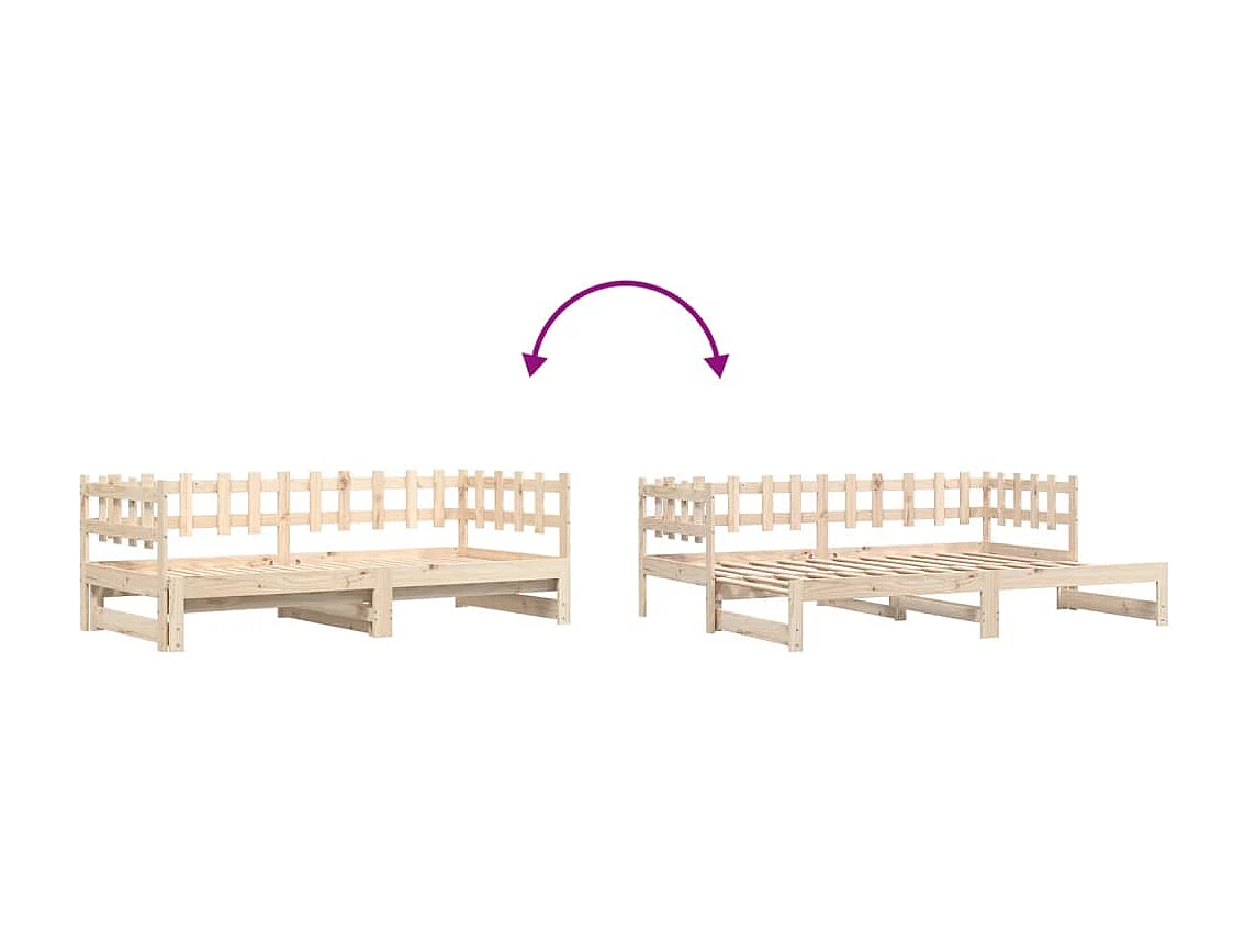 Lit coulissant 2x(80x200) cm Bois de pin massif