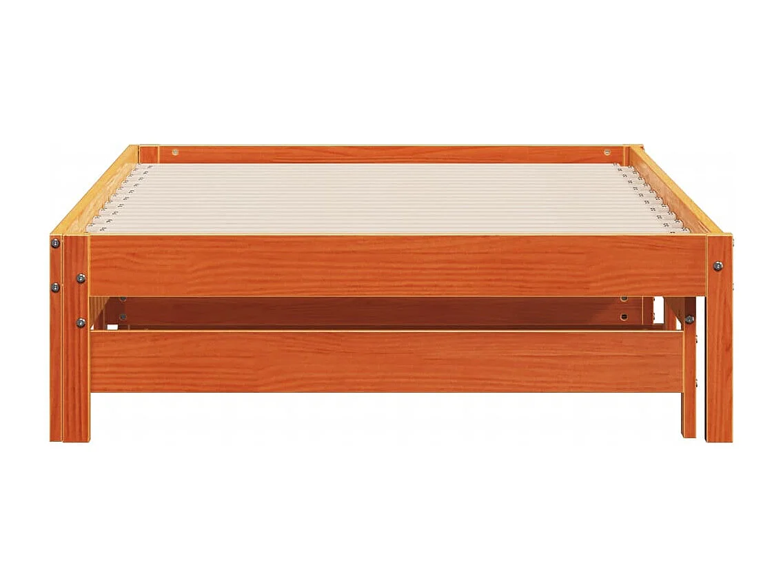 Lit de jour avec lit gigogne cire marron 80x200 cm pin massif