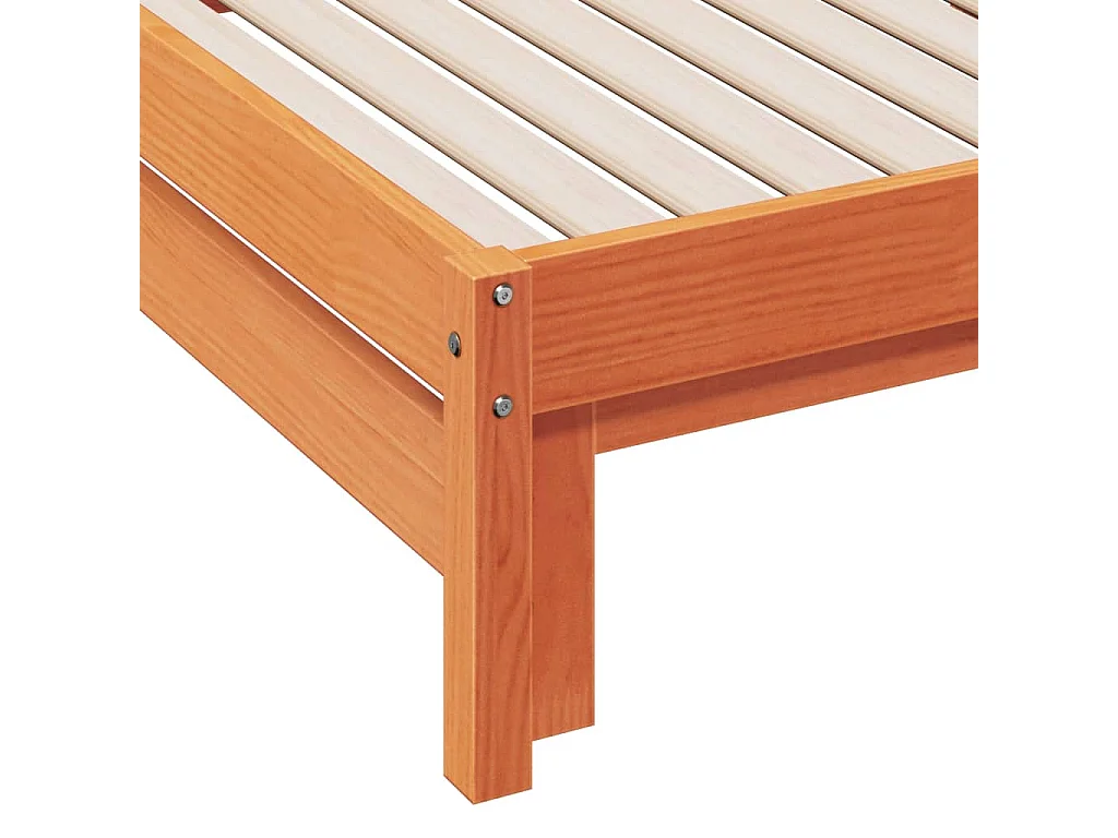 Sofá-cama com gavetão 80x200 cm madeira de pinho castanho cera