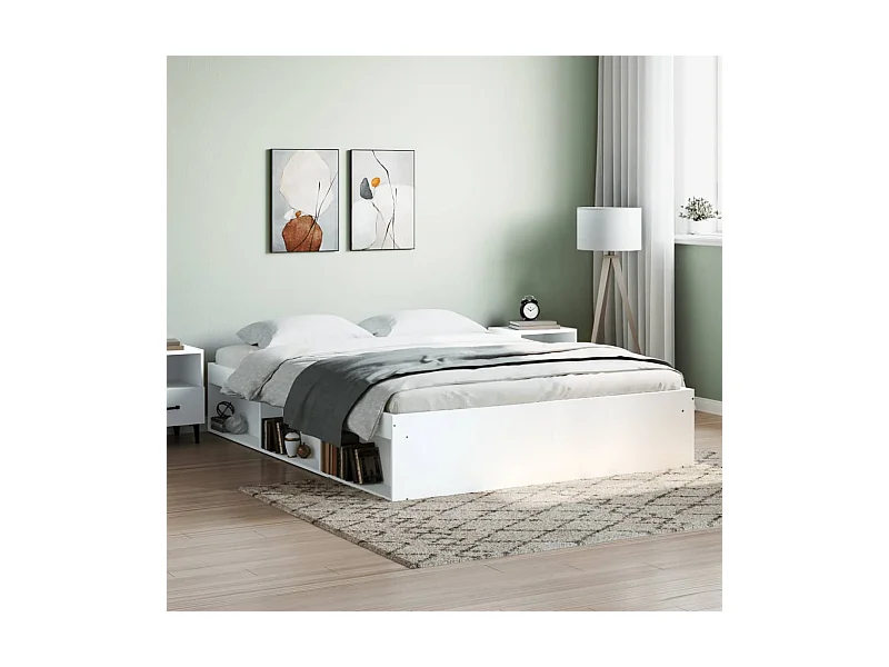 Cadre de lit blanc 150x200 cm très grand