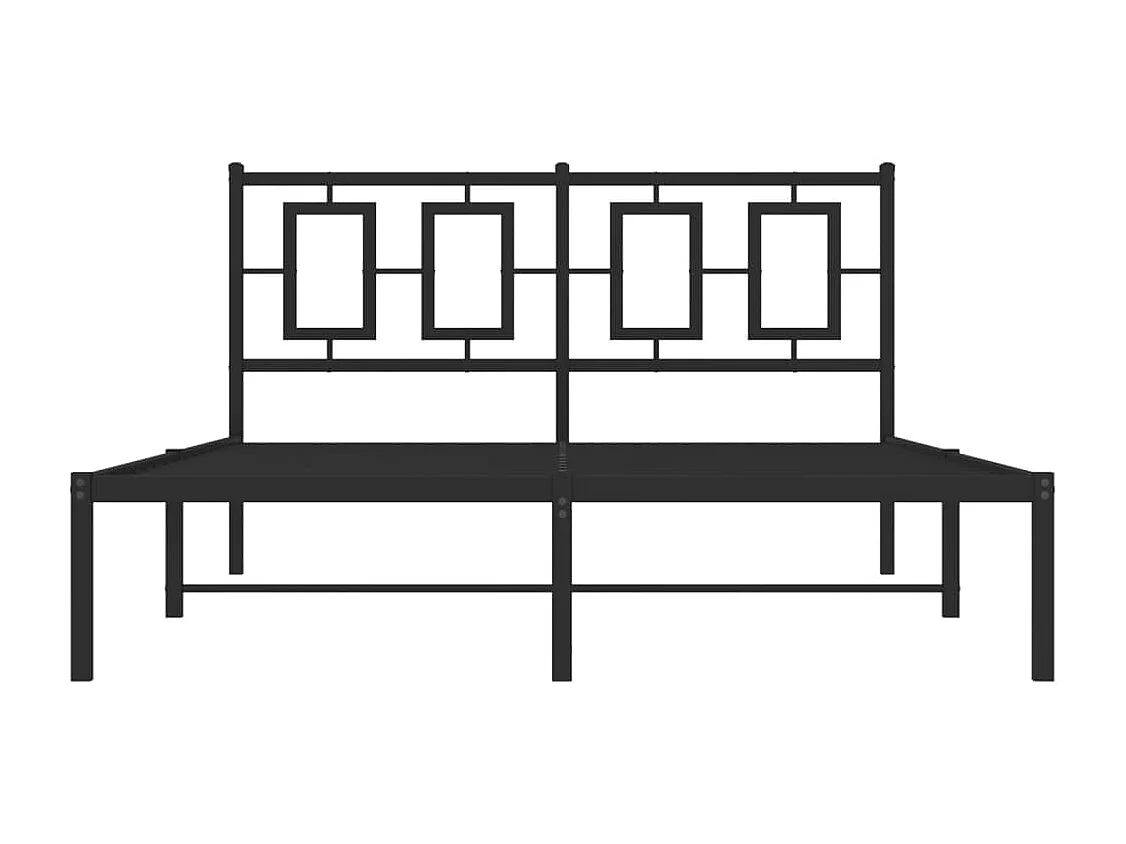 Estructura de cama con cabecero metal negro 140x190 cm