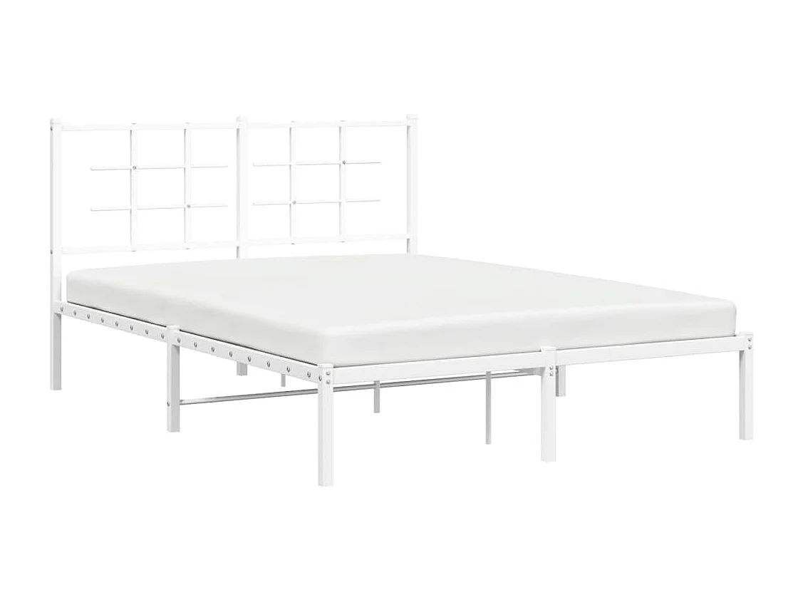 Estrutura de cama com cabeceira 140x200 cm metal branco