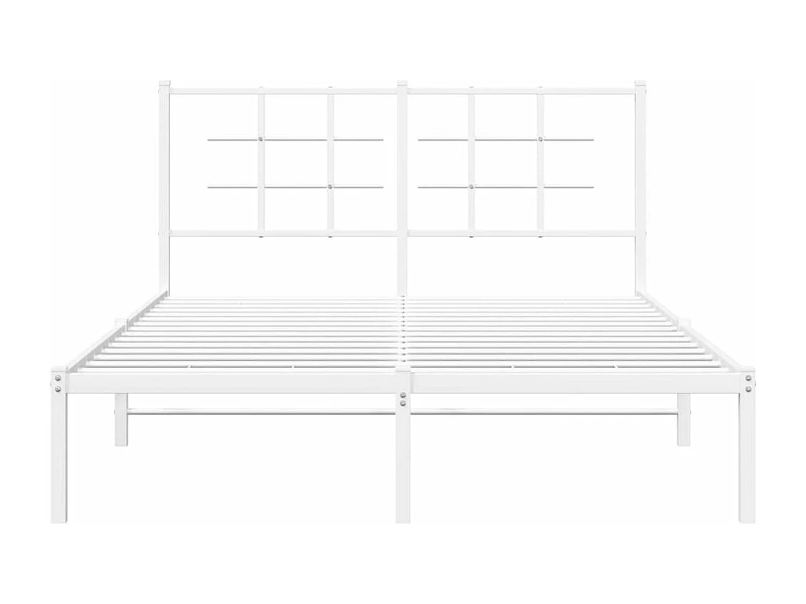 Estrutura de cama com cabeceira 140x200 cm metal branco