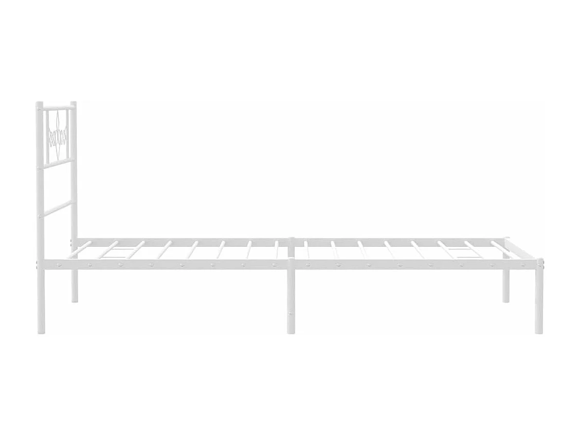 Estrutura de cama com cabeceira 75x190 cm metal branco