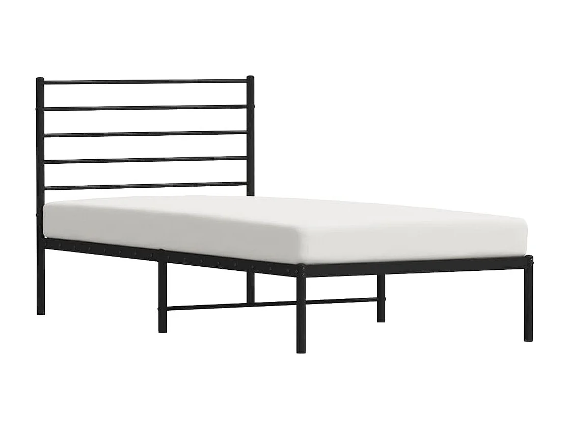 Estructura de cama con cabecero metal negro 100x200 cm