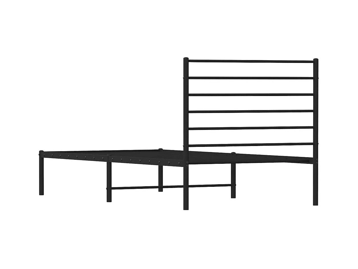 Estructura de cama con cabecero metal negro 100x200 cm