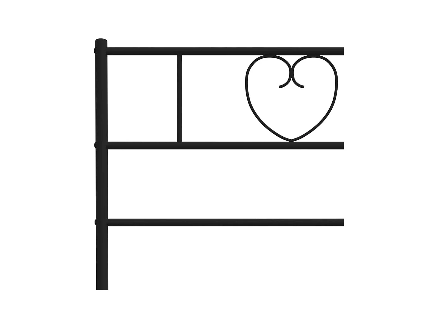 Cadre de lit métal avec tête de lit/pied de lit noir 100x190 cm