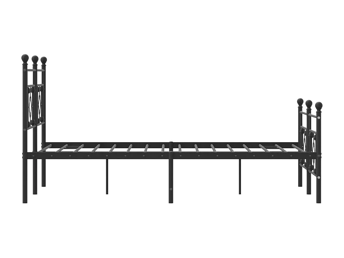 Estrutura de cama com cabeceira e pés 140x190 cm metal preto