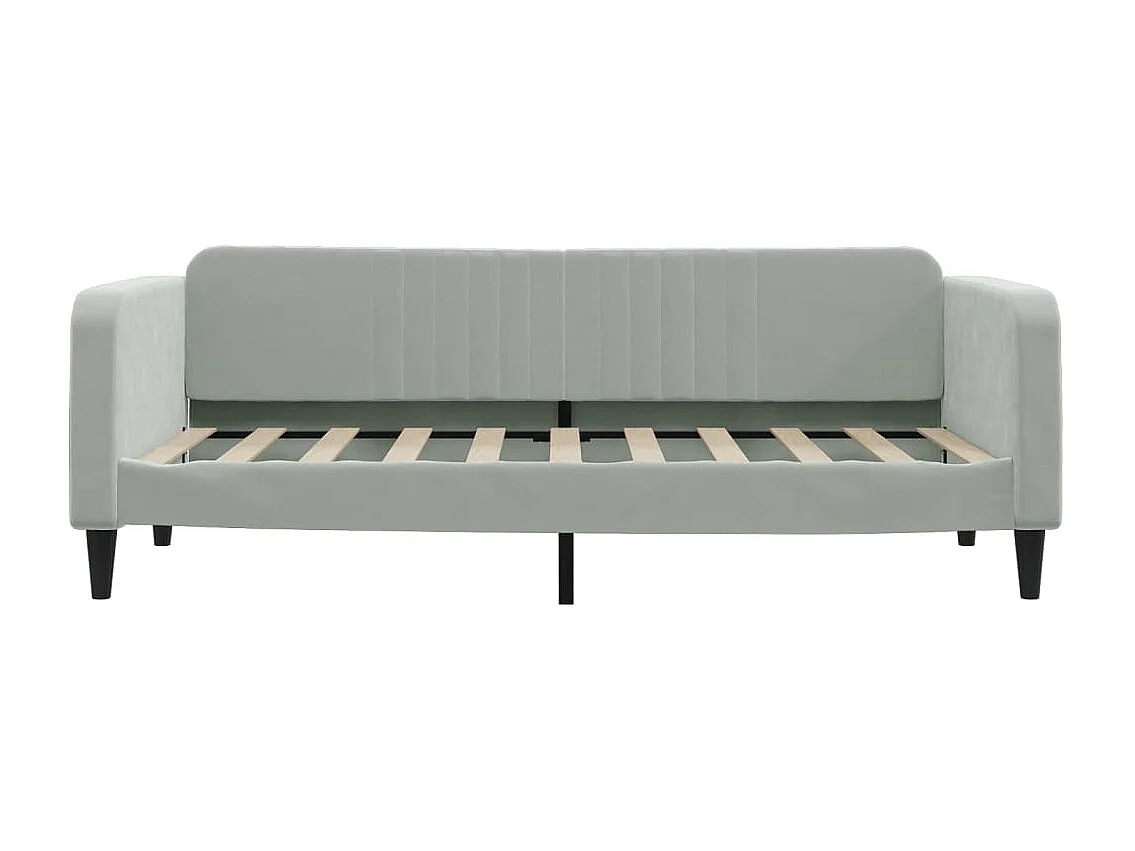 Sofá cama nido con cajones terciopelo gris claro 90x190 cm
