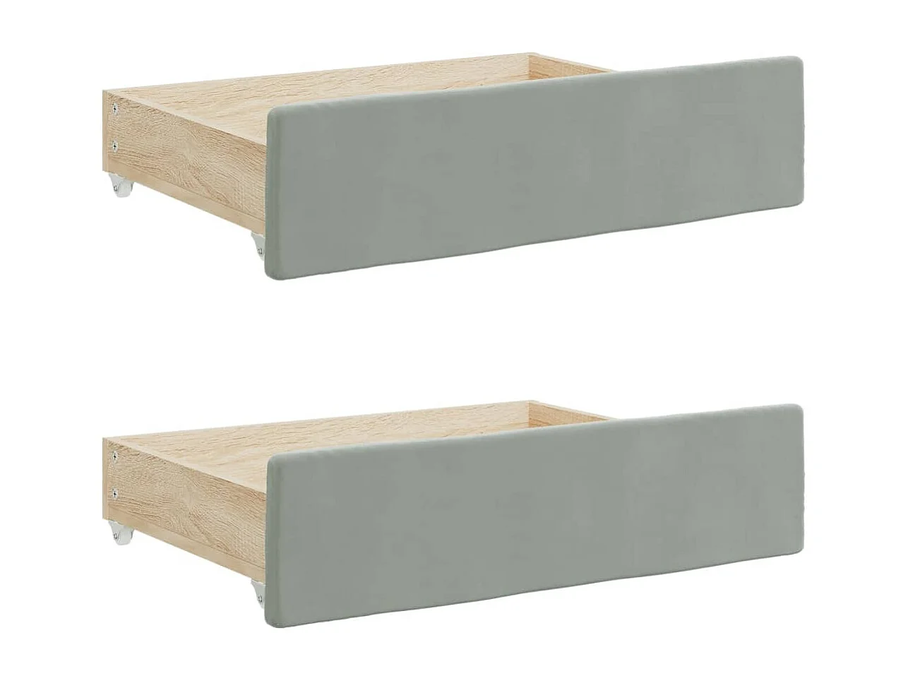 Sofá cama nido con cajones terciopelo gris claro 90x190 cm