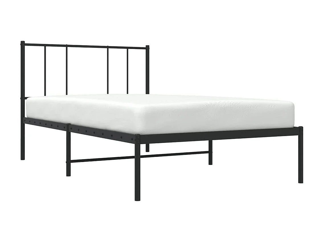 Estrutura de cama com cabeceira 107x203 cm metal preto