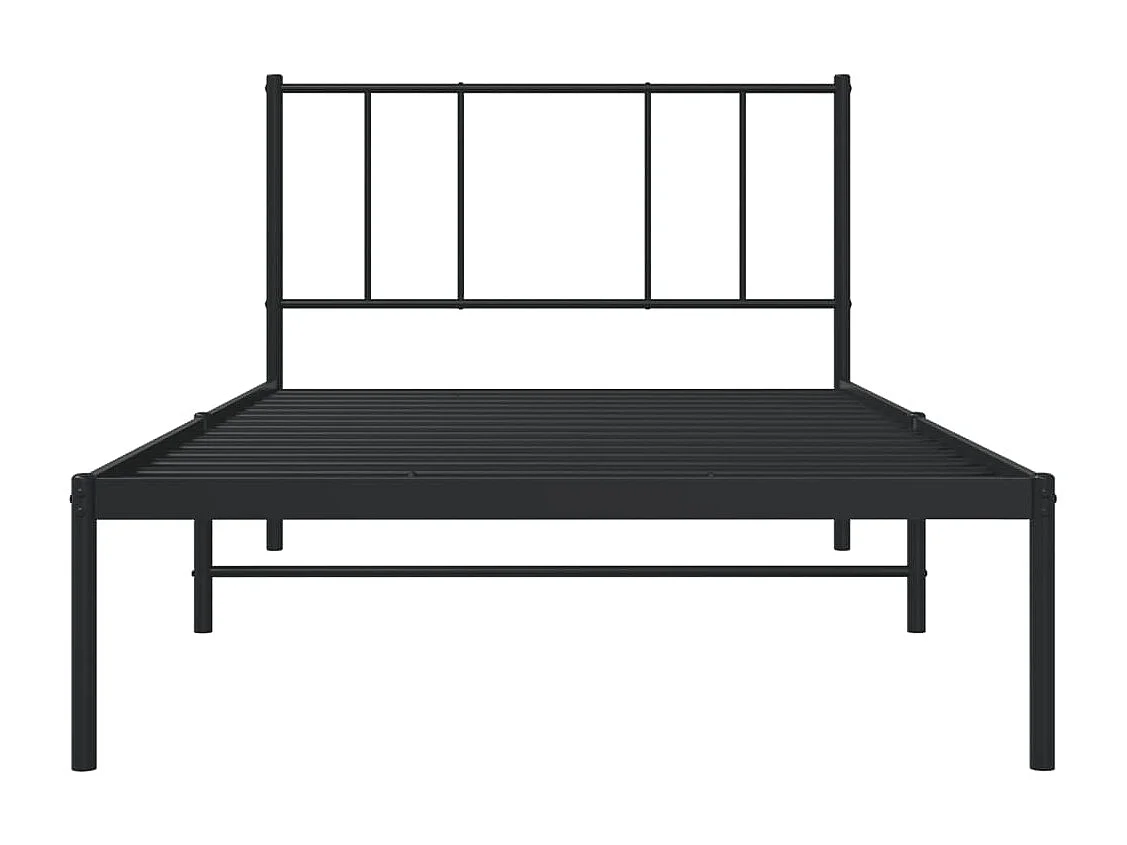 Estrutura de cama com cabeceira 107x203 cm metal preto