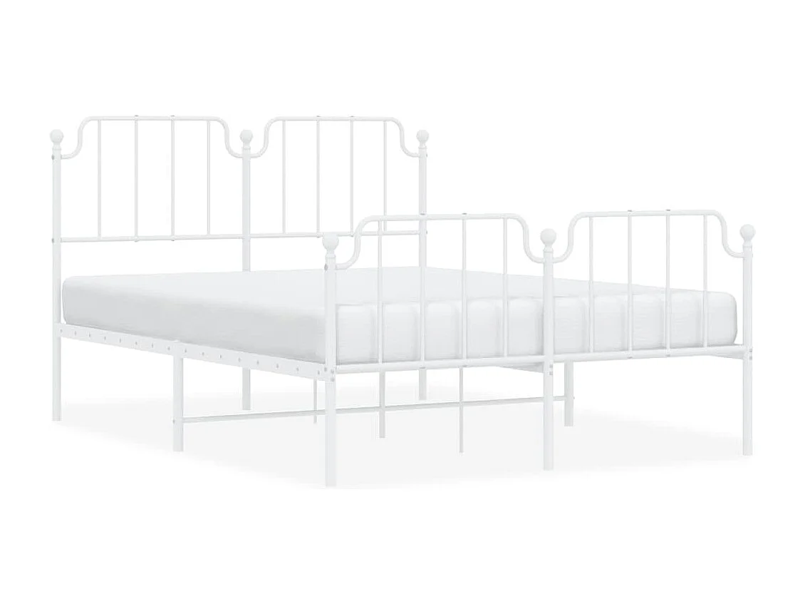 Estructura cama metal con cabecero y estribo blanco 135x190 cm