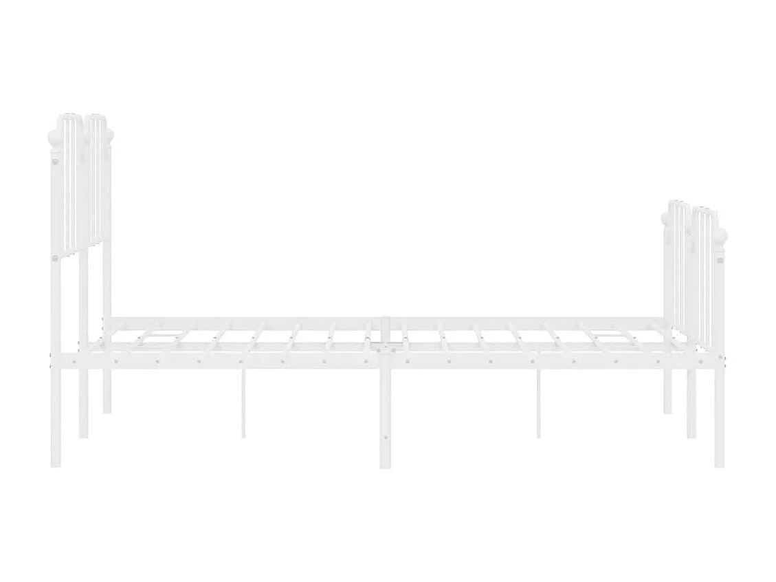 Estructura cama metal con cabecero y estribo blanco 135x190 cm