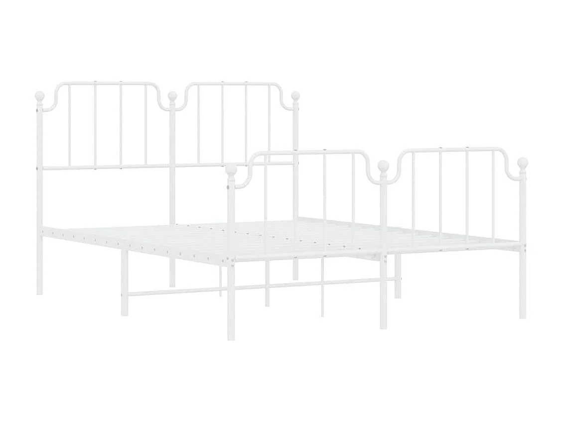 Estructura cama metal con cabecero y estribo blanco 135x190 cm