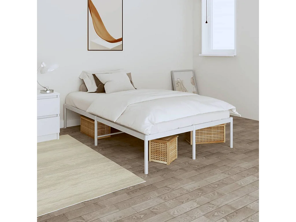 Estrutura de cama 135x190 cm metal branco