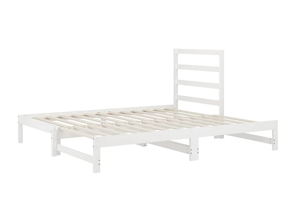 Lit coulissant Blanc 2x(90x190) cm Bois de pin massif