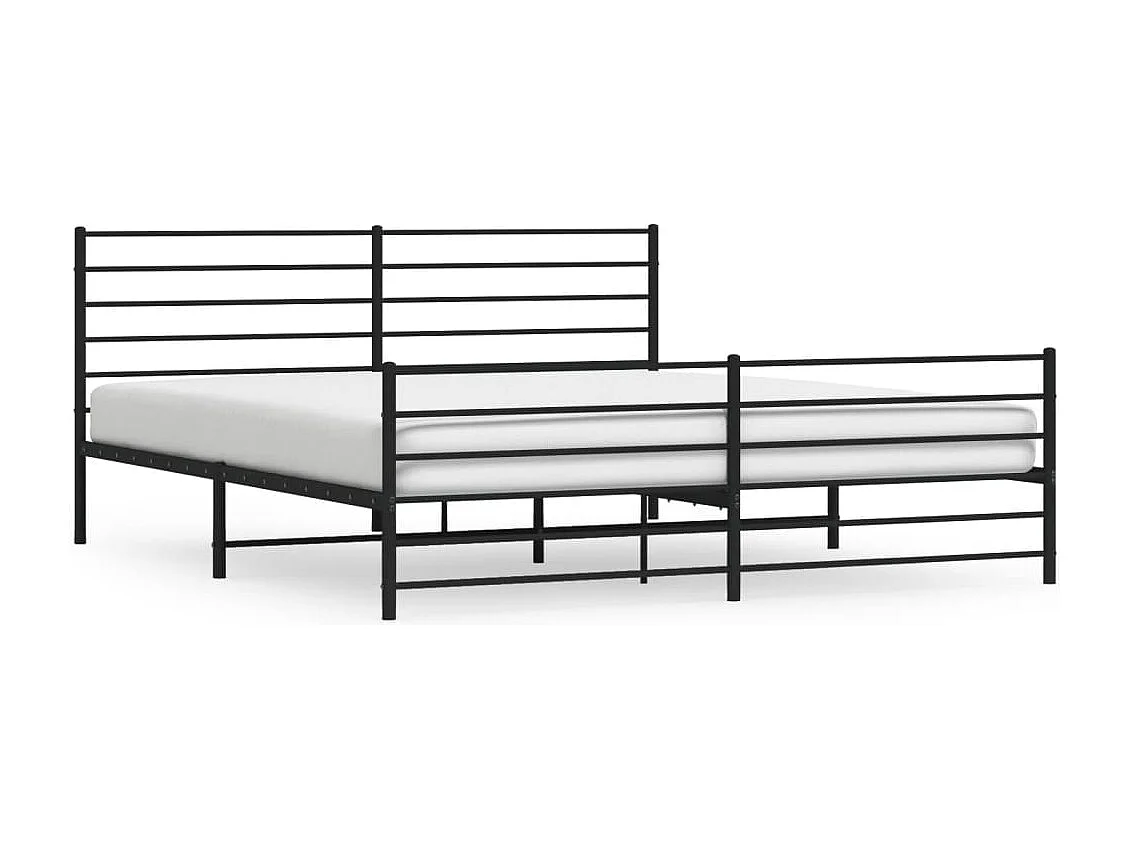 Estructura de cama cabecero y pie de cama metal negro 183x213cm
