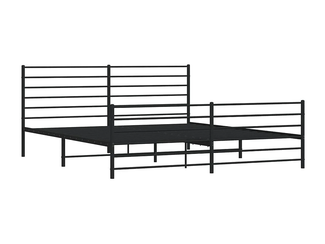 Estructura de cama cabecero y pie de cama metal negro 183x213cm