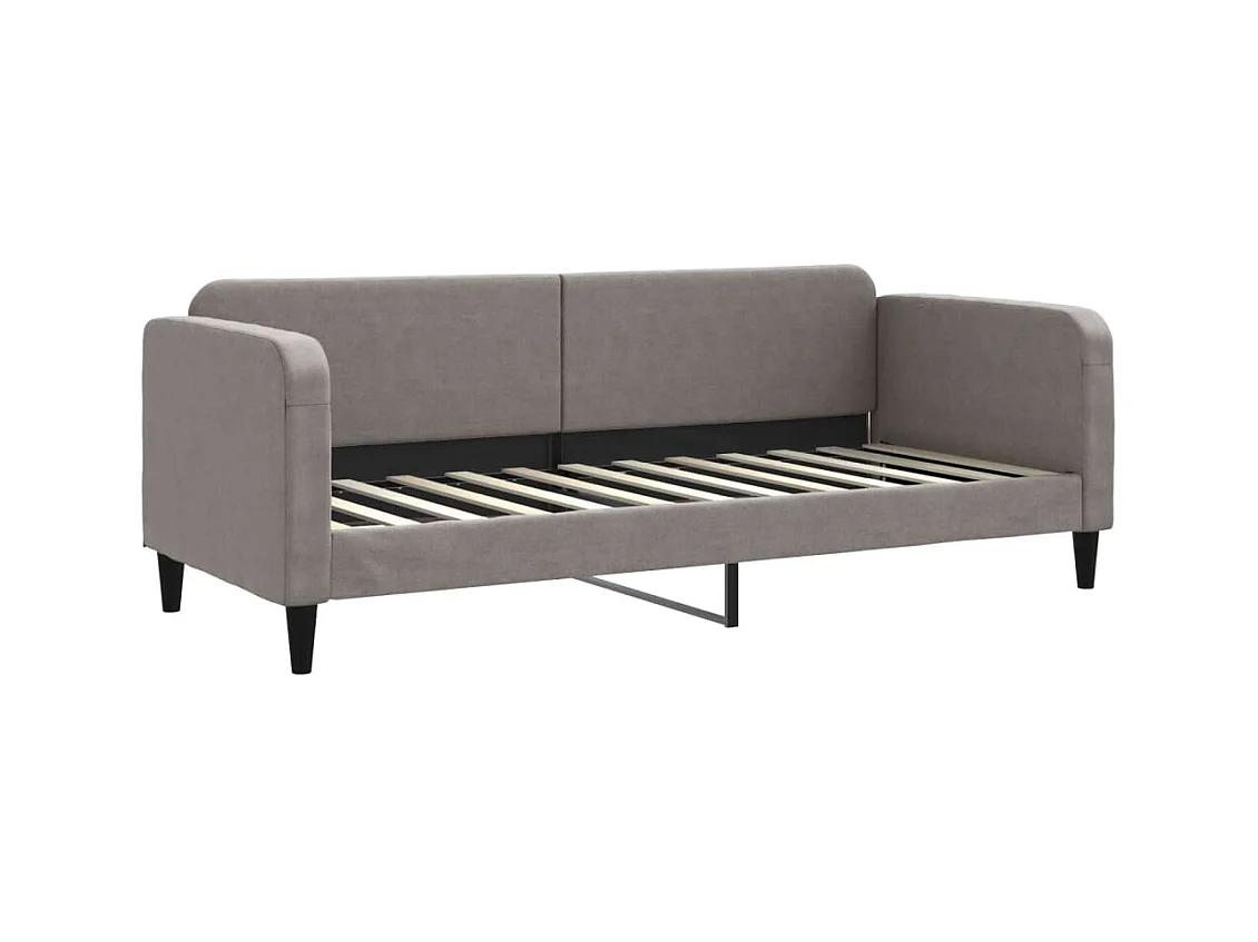 Lit de jour avec lit gigogne taupe 80x200 cm tissu