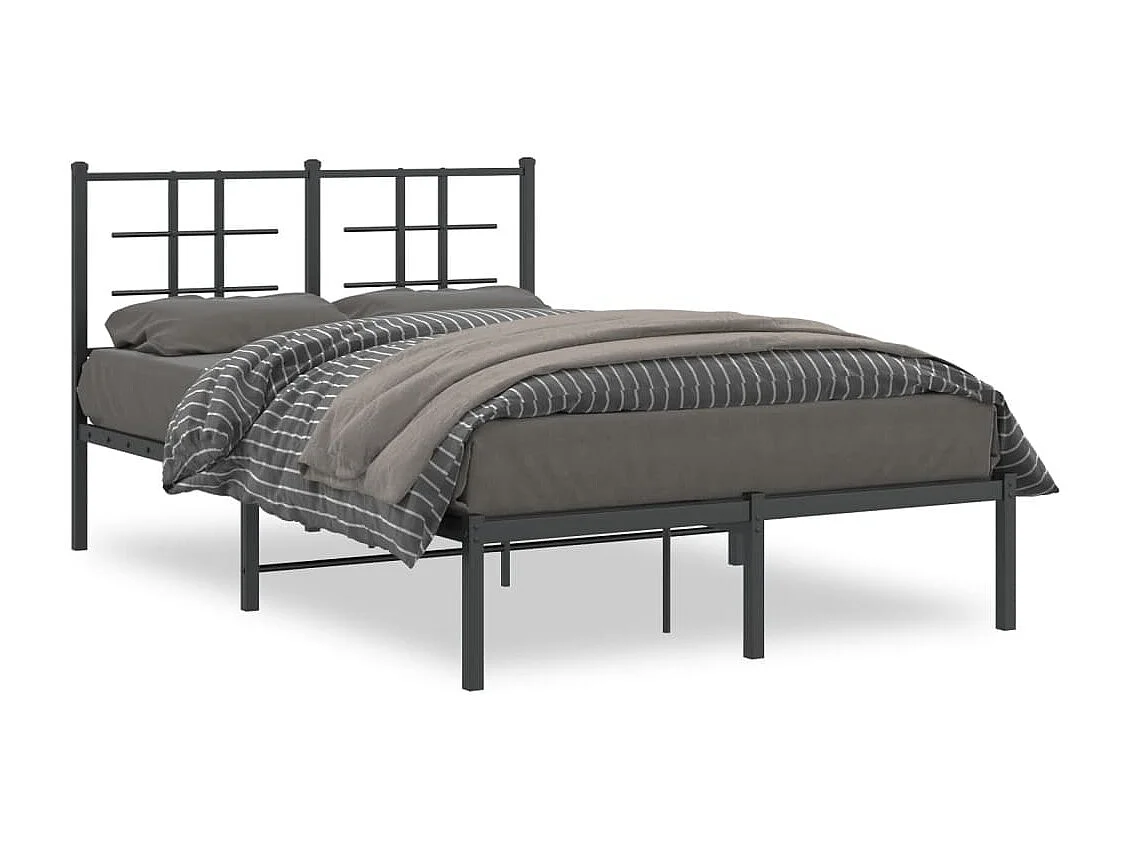 Estrutura de cama com cabeceira 120x200 cm metal preto