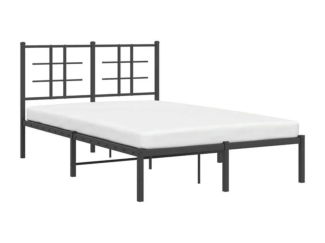 Estrutura de cama com cabeceira 120x200 cm metal preto
