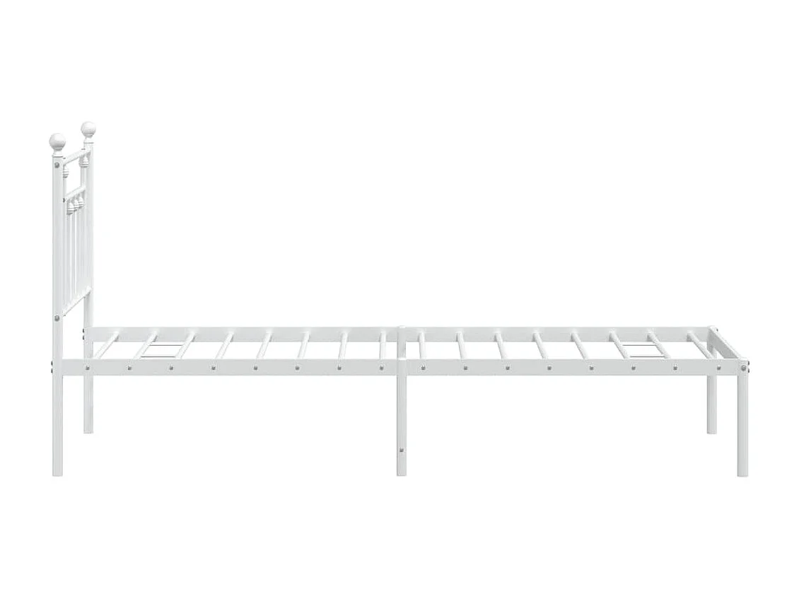 Estrutura de cama com cabeceira 75x190 cm metal branco