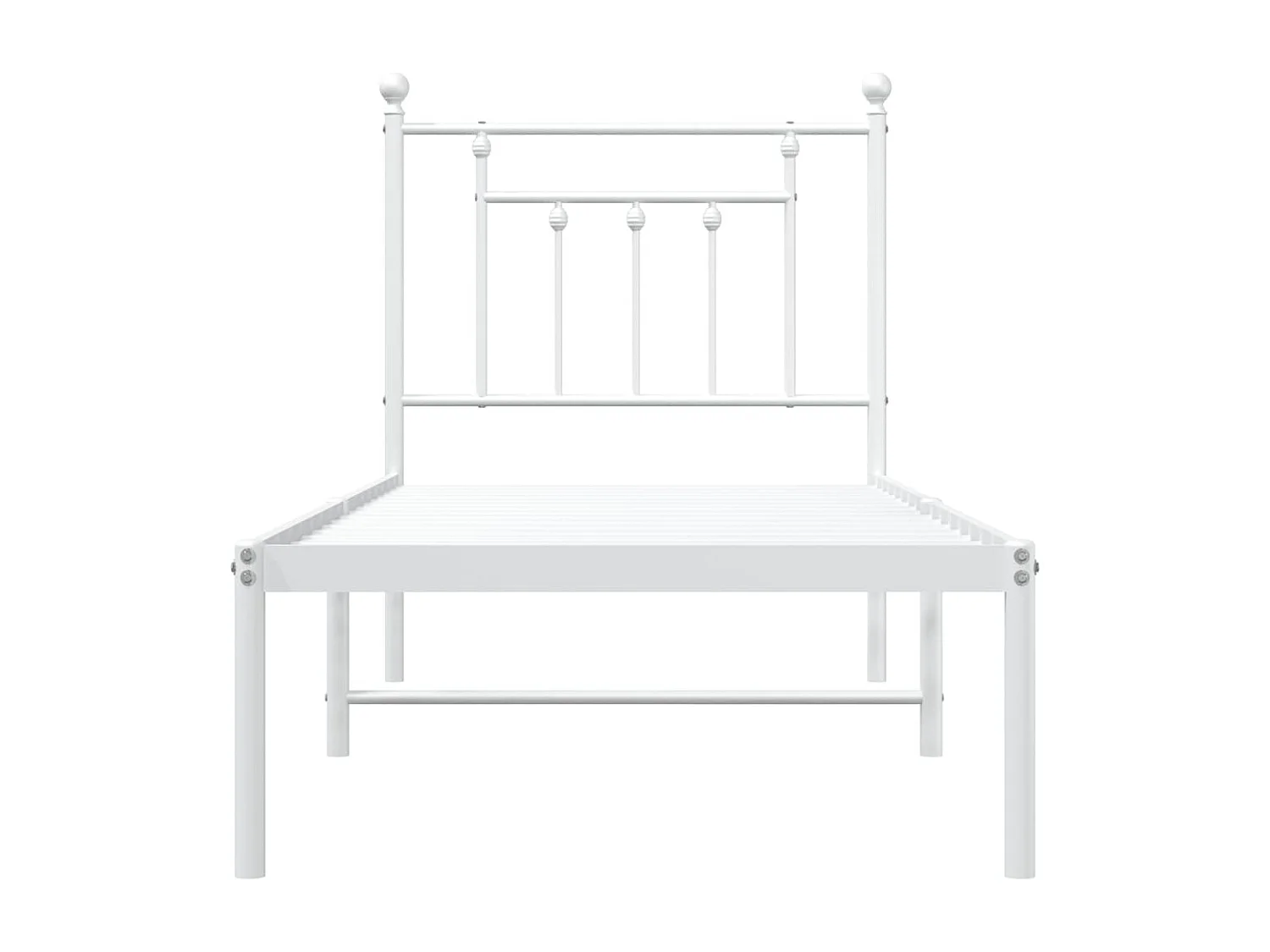 Estrutura de cama com cabeceira 75x190 cm metal branco